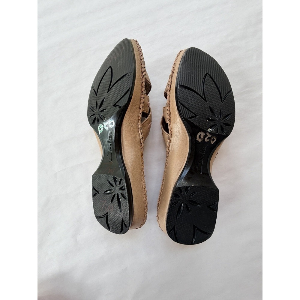 Clarks Artisan Womens Sandals 77403 Size 7.5 M Beige & Pale Pink Leather - Picture 5 of 14